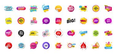 Promosyon indirimli satış afişleri sunuyor. En iyi fiyat etiketleri. Kara Cuma özel teklif etiketleri. İndirimli balon kuponu. Promosyon indirimli afiş şablonları tasarımı. Teklif etiketi al. Terfi broşürü. Vektör