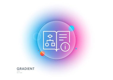 Teknik algoritma çizgisi simgesi. Gradyan bulanıklık düğmesi ve cam morfizmi. Proje belgesi imzası. Şeffaf cam tasarımı. Teknik algoritma çizgisi simgesi. Vektör