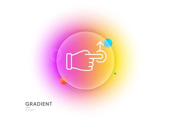 Drag Drop Gesture Line Icon Gradient Blur Button Glassmorphism Slide — Διανυσματικό Αρχείο