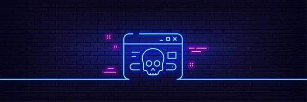 Neonowy Efekt Świetlny Ikona Cyberataku Znak Ochrony Sieci Symbol Phishingu — Wektor stockowy