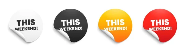 Weekend Text Sticker Badge Offer Special Offer Sign Sale Promotion — Stock Vector