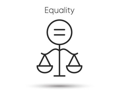 Ethics line icon. Equal balance scale sign. Gender equality symbol. Illustration for web and mobile app. Line style ethic icon. Editable stroke gender equal balance. Vector clipart