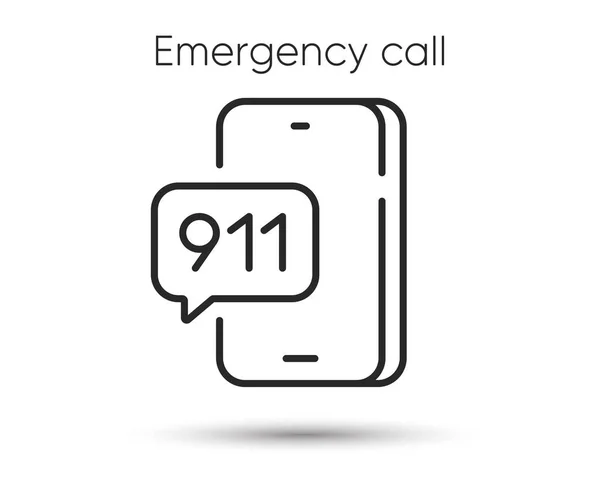 Icono Línea Emergencia 911 Señal Teléfono Emergencia Peligro Advertencia Número — Archivo Imágenes Vectoriales