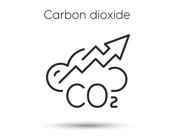 Karbondioksit Hattı Ikonu Karbondioksit Dengesi Işareti Co2 Emisyonları Artış Eğilimi — Stok Vektör
