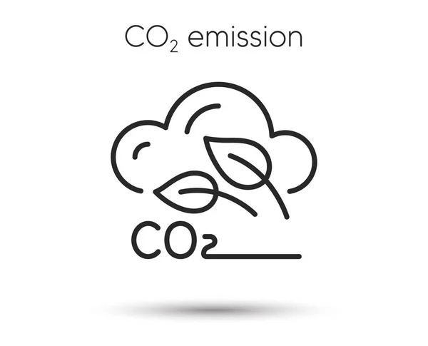 Co2 Gas Line Icon Carbon Dioxide Offset Sign Co2 Emissions — Stock Vector