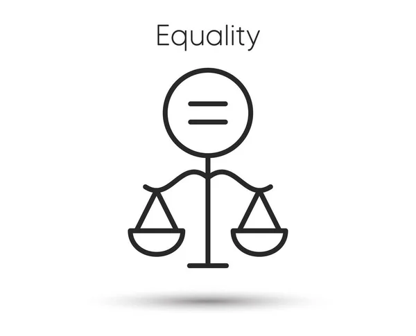Icono Línea Ética Signo Balanza Igual Símbolo Igualdad Género Ilustración — Vector de stock
