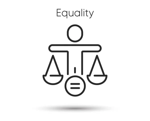 Icono Línea Ética Signo Balanza Igual Símbolo Igualdad Género Ilustración — Vector de stock