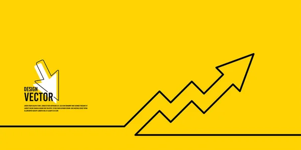 Інфляція Вгору Стрілка Тенденції Жовтому Тлі Збільшити Прибуток Зростання Стріли — стоковий вектор