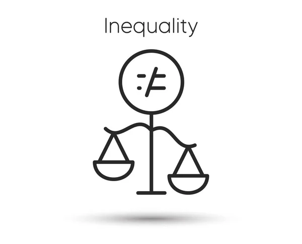Ikona Dyskryminacji Znak Równowagi Skali Równości Symbol Nierówności Płci Ilustracja — Wektor stockowy