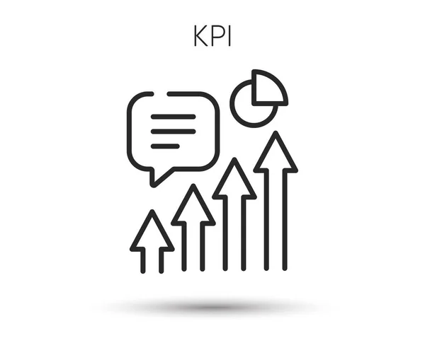 Icône Ligne Kpi Indicateur Rendement Clé Symbole Des Objectifs Progrès — Image vectorielle