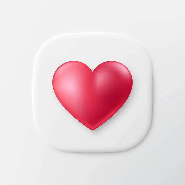 Botão Coração Ícone Forma Amor Dia Dos Namorados Decoração Dia — Vetor de Stock