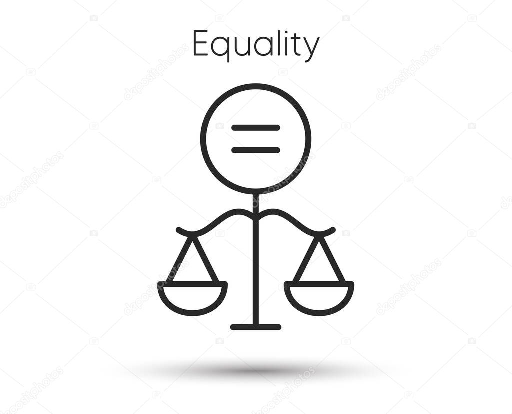 Ethics line icon. Equal balance scale sign. Gender equality symbol. Illustration for web and mobile app. Line style ethic icon. Editable stroke gender equal balance. Vector