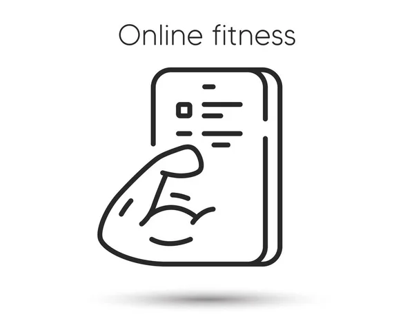 Fitness Training Line Icon Live Coach Sign Mobile Phone Online — Stock Vector