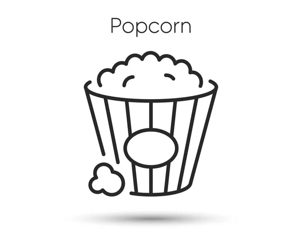 Popcorn Lijn Icoon Bioscoop Snack Eten Bord Popcorn Symbool Illustratie — Stockvector