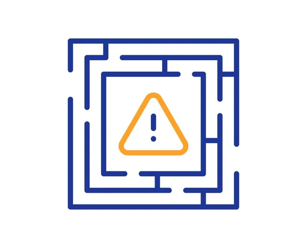 Labyrinthe Icône Ligne Attention Labyrinthe Signe Avertissement Important Danger Avertir — Image vectorielle