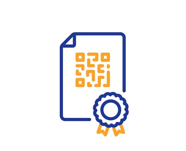 Ícone Linha Código Digitalizar Sinal Código Barras Símbolo Documento Certificado — Vetor de Stock