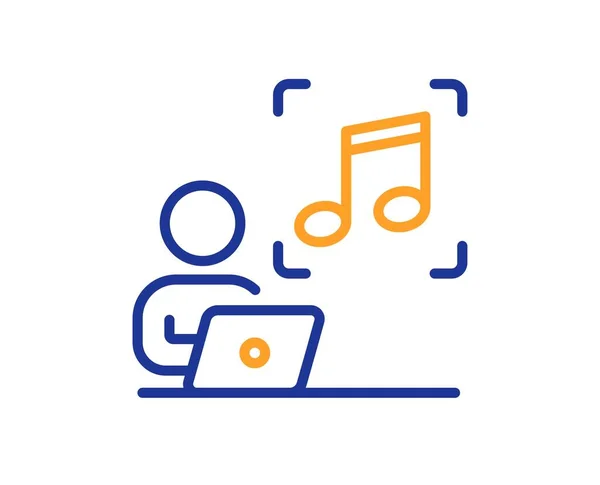 Ikona Linii Muzycznej Znak Płyty Studyjnej Słuchaj Symbolu Audio Kolorowy — Wektor stockowy