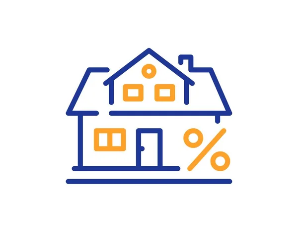 Icône Ligne Hypothécaire Crédit Taux Imposition Signe Symbole Pourcentage Immobilier — Image vectorielle