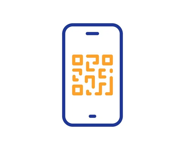 Icono Línea Código Escanea Código Barras Símbolo Del Escáner Telefónico — Archivo Imágenes Vectoriales