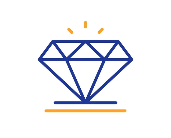 Diamantlijn Icoon Sieraden Kristal Briljant Teken Juweel Schat Symbool Kleurrijke — Stockvector