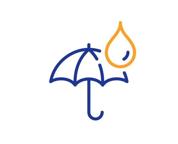 Wodoodporna Ikona Linii Parasolowej Znak Wodoodporny Symbol Ochrony Przeciwdeszczowej Kolorowy — Wektor stockowy