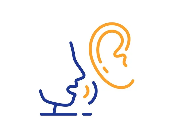 Ikona Řádku Šepotu Podpis Zvukové Zprávy Symbol Sluchu Barevný Koncept — Stockový vektor