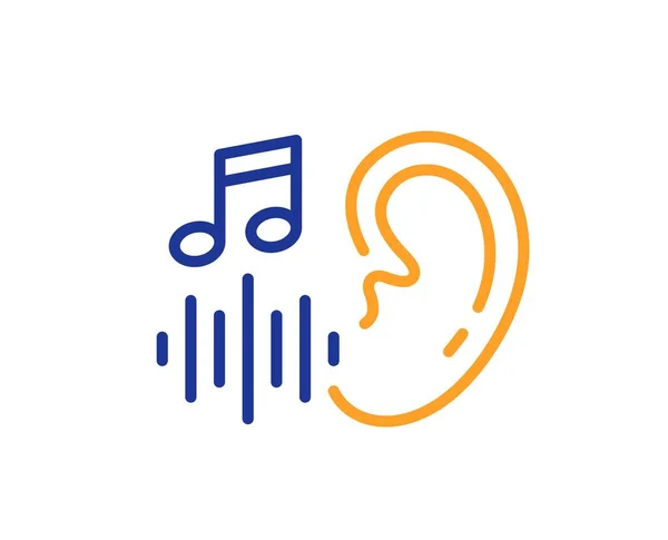 Значок Линии Слуха Сигнал Аудиосообщения Голосовая Почта Красочный Тонкий Контур — стоковый вектор