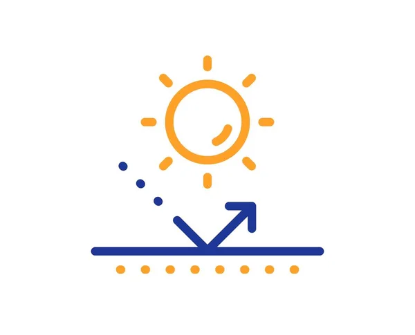 Het Pictogram Van Zonbeschermingslijn Bescherm Bord Zonnebrandcrème Effect Symbool Kleurrijke — Stockvector