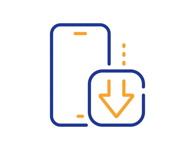Telefoon Download Regel Icoon Smartphone App Teken Mobiele Telefoon Mobiele — Stockvector