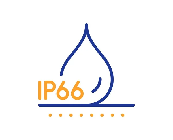 Waterproof Line Icon Water Resistant Ip66 Sign Drop Protection Symbol — Stock Vector