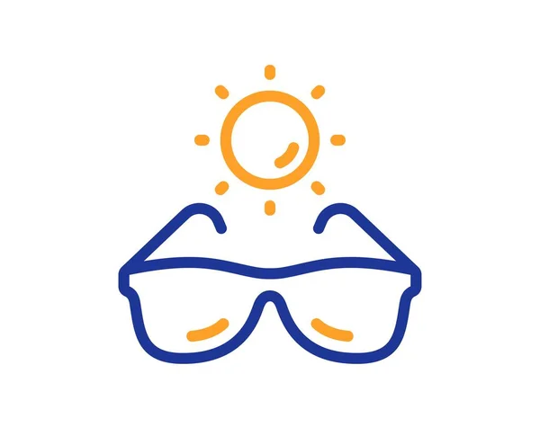 Sonnenbrillen Reihen Sich Aneinander Sonnenbrillenschild Schutzbrille Bunte Dünne Linien Umreißen — Stockvektor