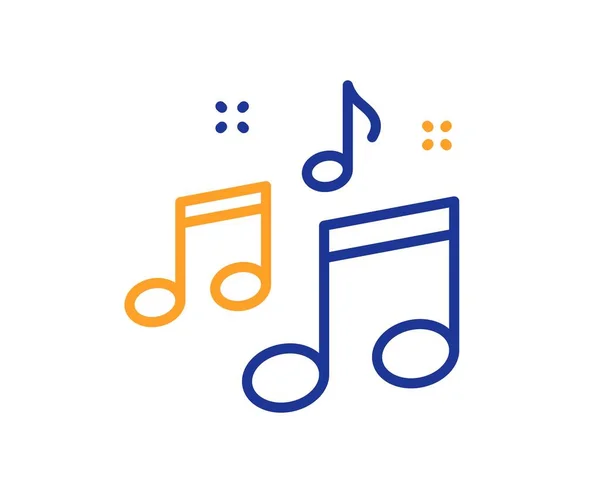 Значок Музыкальной Линии Музыкальный Знак Звуковой Символ Красочный Тонкий Контур — стоковый вектор