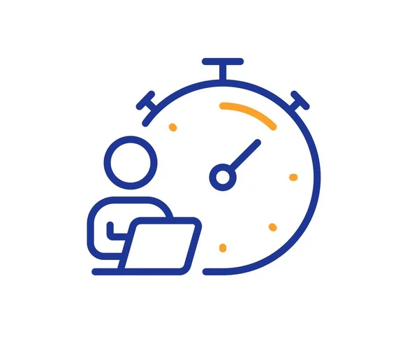 Arbeitszeitsymbol Aufgabe Stoppuhr Zeitzeichen Online Countdown Uhr Bunte Dünne Linien — Stockvektor