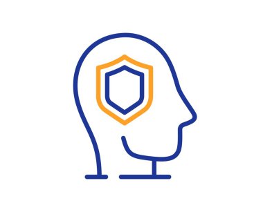 Psikoloji terapi çizgisi ikonu. Akıl sağlığını koru. Beyin bakım sembolü. Renkli ince çizgi ana hatları. Doğrusal psikoloji ikonu. Düzenlenebilir felç. Vektör