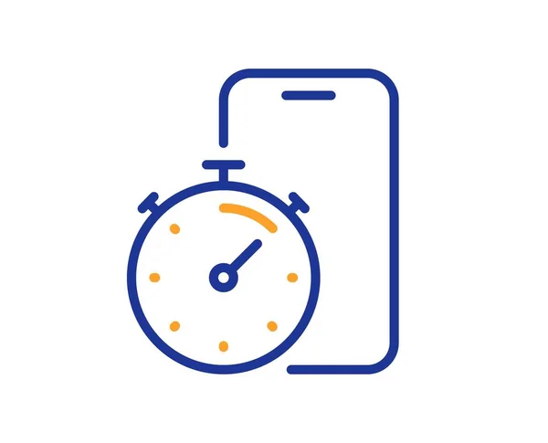 Timer App Line Ikon Tidstecken För Stoppur Telefonräknare Klocka Symbol — Stock vektor