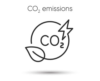 Karbondioksit hattı ikonu. Karbondioksit dengesi işareti. CO2 emisyon sembolü. Web ve mobil uygulama için resim. Çizgi tarzı karbondioksit kirliliği ikonu. Ekoloji ve çevre sembolünü kaydet. Vektör