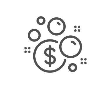 Para aklama simgesi. Nakit yolsuzluk işareti. Vergiden kaçınma sembolü. Kalite tasarım elemanı. Lineer stil para aklama simgesi. Düzenlenebilir felç. Vektör