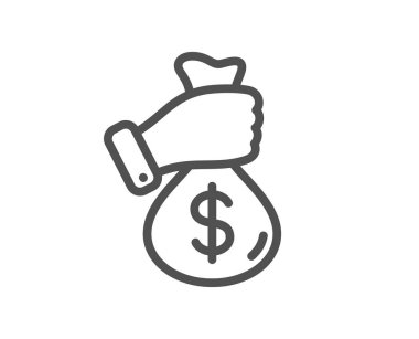 Rüşvet hattı ikonu. Para dolandırıcılığı işareti. Nakit dolandırıcılığı sembolü. Kalite tasarım elemanı. Doğrusal rüşvet ikonu. Düzenlenebilir felç. Vektör