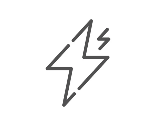 电线图标 闪光的电能标志 闪电的象征 质量设计要素 线性风格的功率图标 可编辑的中风 — 图库矢量图片