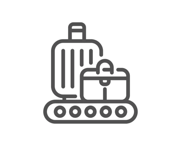 Baggage Belt Line Icon Travel Bag Claim Sign Handbag Luggage — Stock Vector
