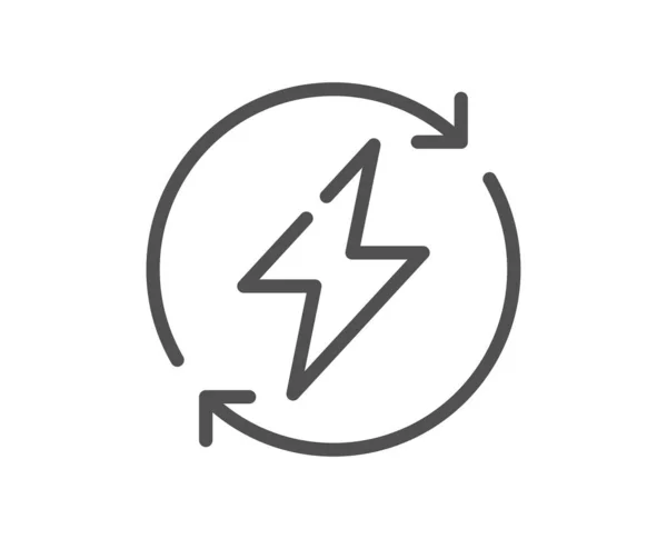 Піктограма Відновлюваної Лінії Електропередач Оновити Знак Електричної Енергії Символ Блискавки — стоковий вектор