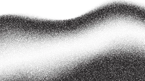Dotwork Wave Pattern Vector Background Black Noise Stipple Dots Sand — Stock Vector