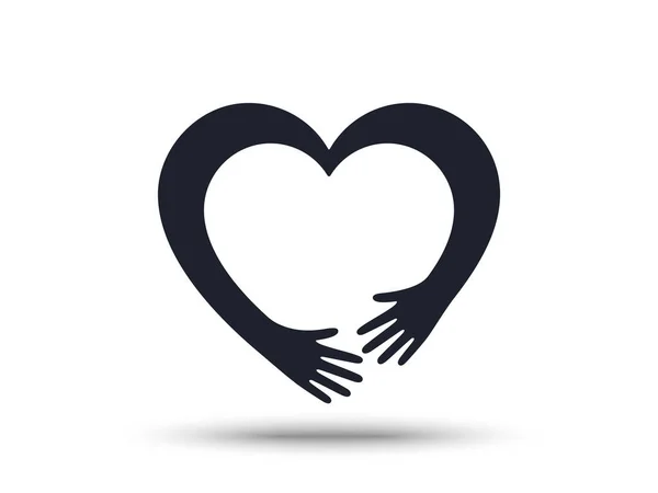 Αγκαλιάζοντας Χέρια Σχήμα Εικόνας Της Καρδιάς Χέρια Αγκαλιασμένα Φροντίδα Αγκαλιά — Διανυσματικό Αρχείο
