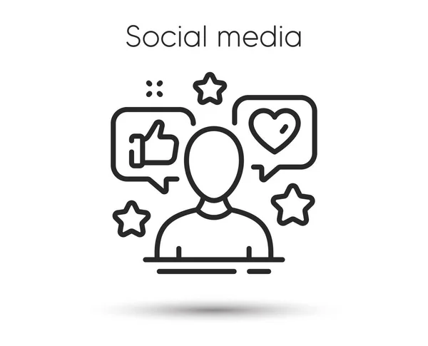 ソーシャルメディアのスペシャリストラインアイコン メディア影響力のサイン ソーシャルブロガーのシンボル Webアプリやモバイルアプリのイラスト ラインスタイルの影響力のある人物アイコン 編集可能なストロークソーシャルメディアブロガー ベクトル — ストックベクタ