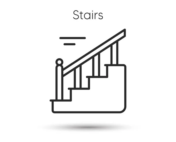 階段のアイコン 階段の標識だ 手すりのシンボルでステップ Webアプリやモバイルアプリのイラスト ラインスタイルの家の階段のアイコン 手すり付きの編集可能なストローク階段 ベクターイラスト — ストックベクタ