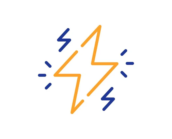 Stromleitungssymbol Blinkt Elektrische Energie Zeichen Blitz Symbol Bunte Dünne Linien — Stockvektor