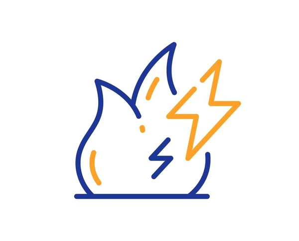 Icône Ligne Feu Panneau Puissance Flamme Symbole Foudre Concept Coloré — Image vectorielle