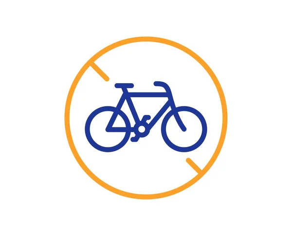 自行车禁行图标 城市自行车交通不允许签署 Velocipede禁止符号 五彩斑斓的线条轮廓概念 线性风格的自行车禁止图标 可编辑的中风 — 图库矢量图片