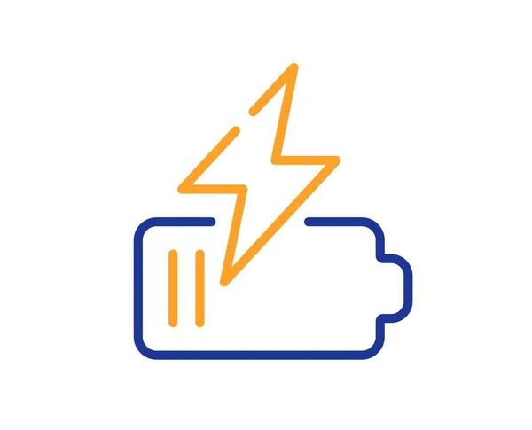 Ikona Linii Baterii Znak Akumulatora Symbol Zasilania Elektrycznego Kolorowy Koncept — Wektor stockowy