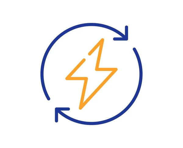 Renewable Power Line Icon Update Electric Energy Sign Lightning Bolt — Stock Vector